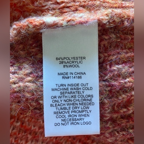 NEW w/TAGS Frye & Co. Pink Orange Ombre Knit Open Cardigan Sweater Size 1X - Picture 11 of 13